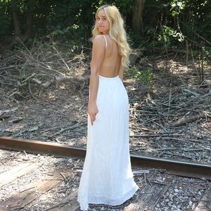 White backless Windsor dress